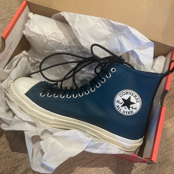 NWT Converse Fleece-Lined Leather Chuck 70 Turq 3M - Picture 6 of 8